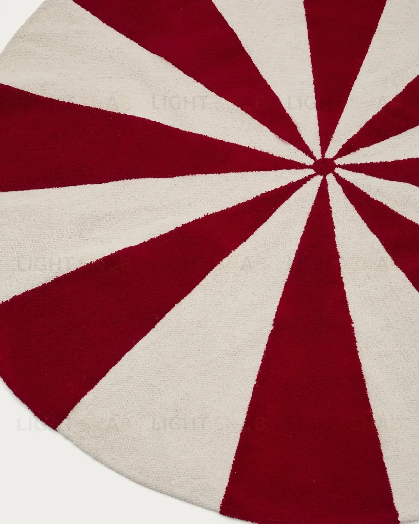 Ковер Wirla бежево-красный 100% хлопок Ø 100 см 210480