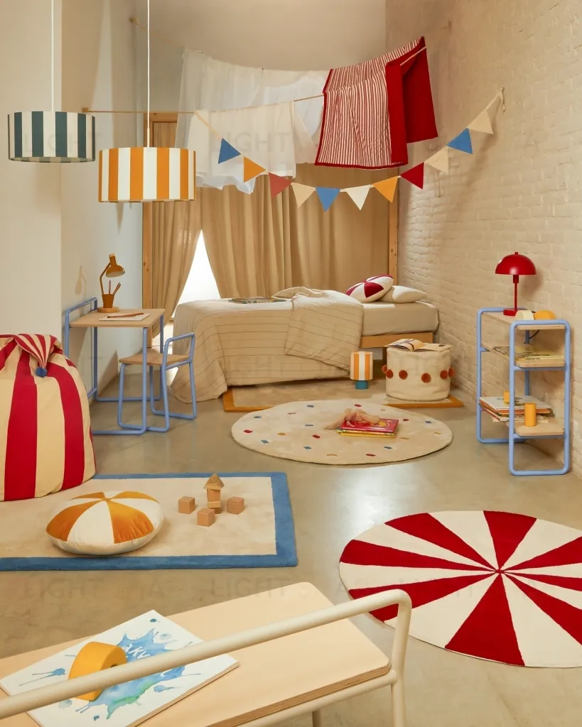 Ковер Wirla бежево-красный 100% хлопок Ø 100 см 210480