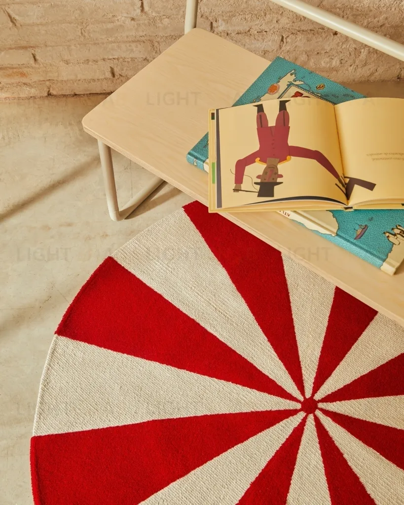 Ковер Wirla бежево-красный 100% хлопок Ø 100 см 210480