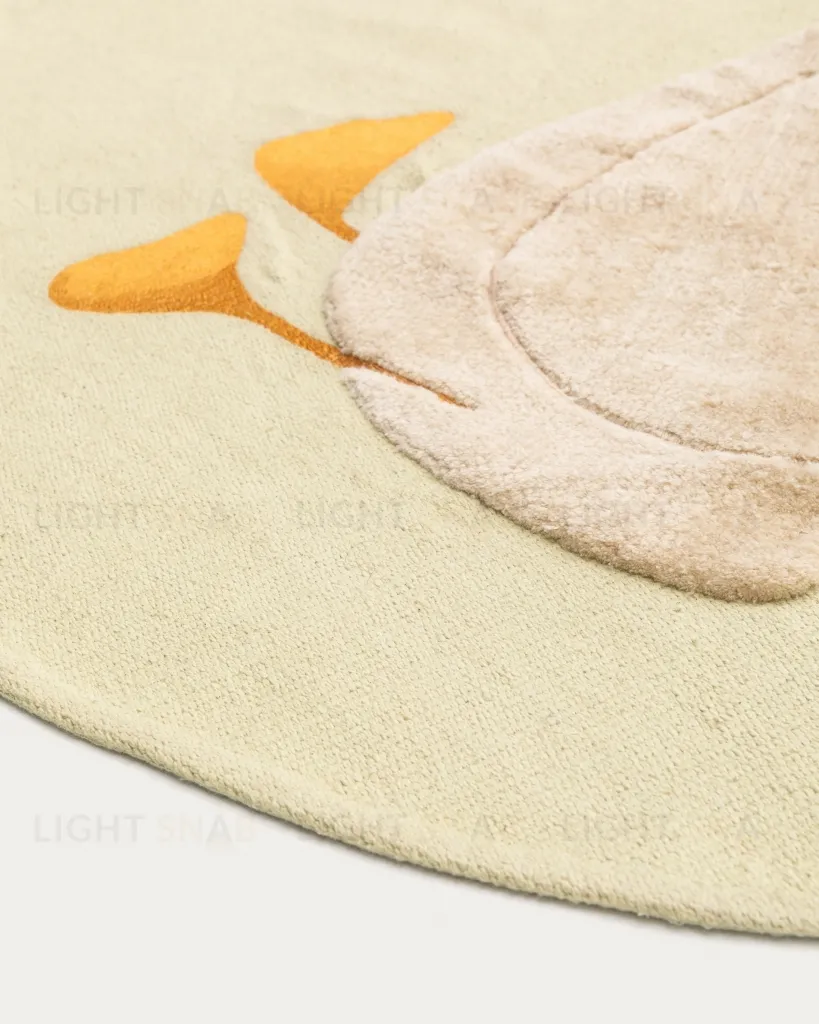 Ковер Milu зеленый хлопок с рисунком гуся Ø 100 см 210396