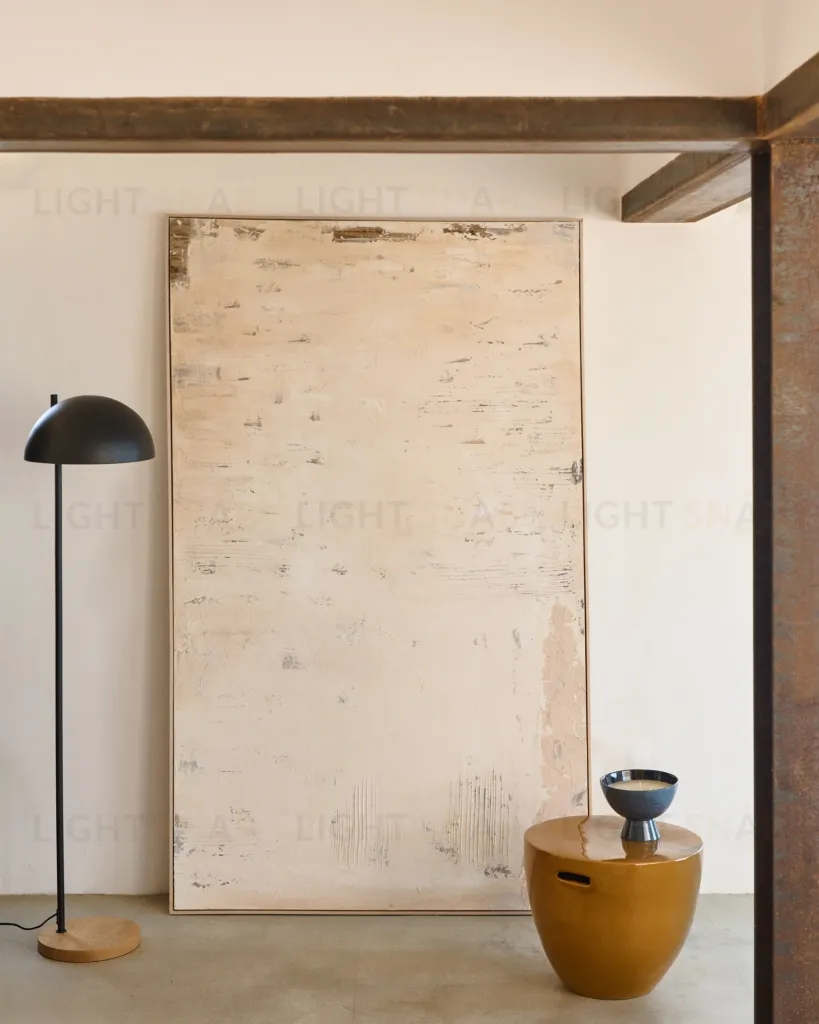 Абстрактная картина Silpa светло-бежевого цвета 200 x 120 см 191648