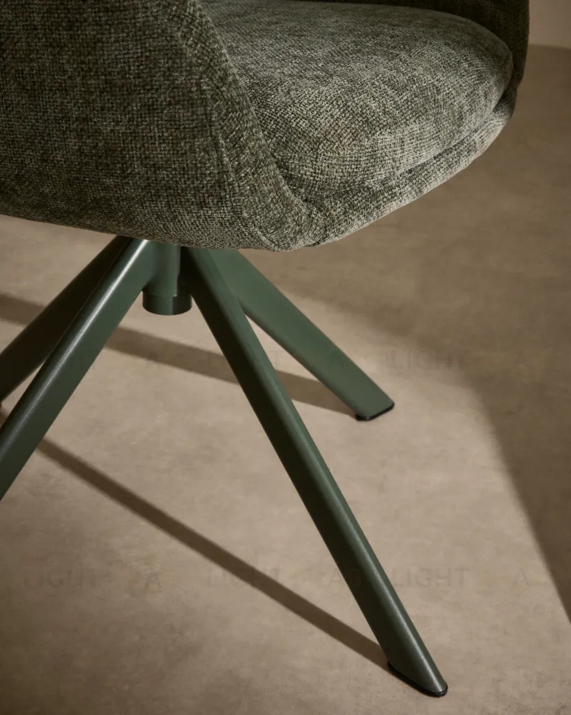 Lexa Вращающееся кресло из зеленого шенилла и стальными зелеными ножками 218525