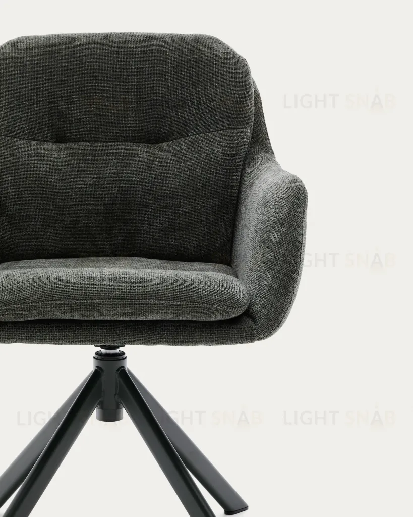 Lexa Вращающееся кресло из зеленого шенилла и стальными зелеными ножками 218525