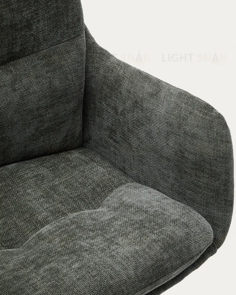 Lexa Вращающееся кресло из зеленого шенилла и стальными зелеными ножками 218525