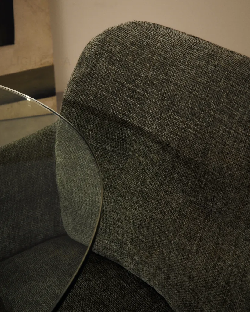 Lexa Вращающееся кресло из зеленого шенилла и стальными зелеными ножками 218525