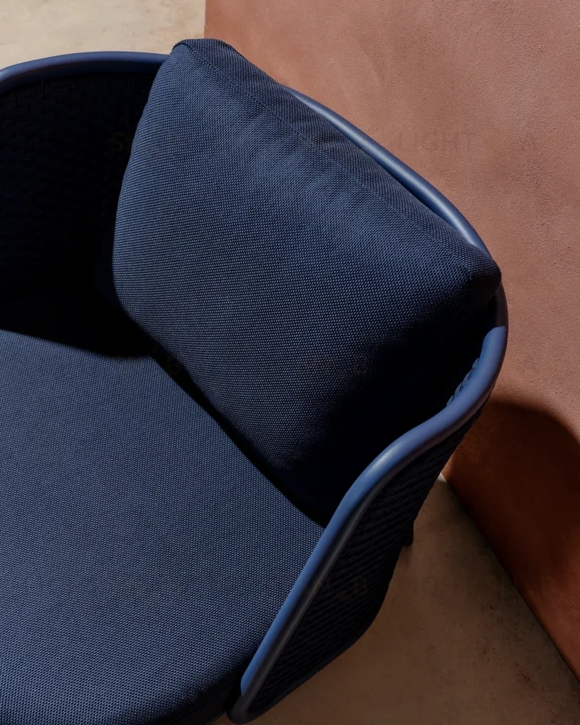 Уличное кресло Sedalis из алюминия и веревки синего цвета 263196