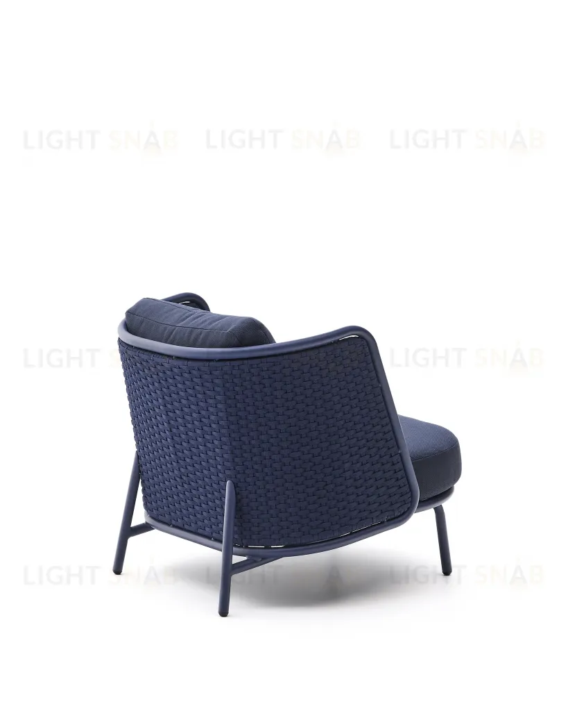 Уличное кресло Sedalis из алюминия и веревки синего цвета 263196