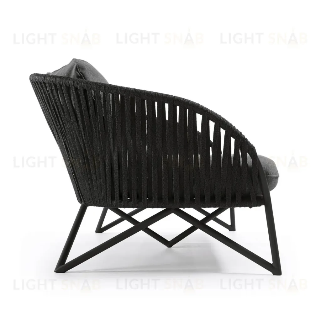 Веревочный 3-х местный диван Branzie 180 см черный 114609