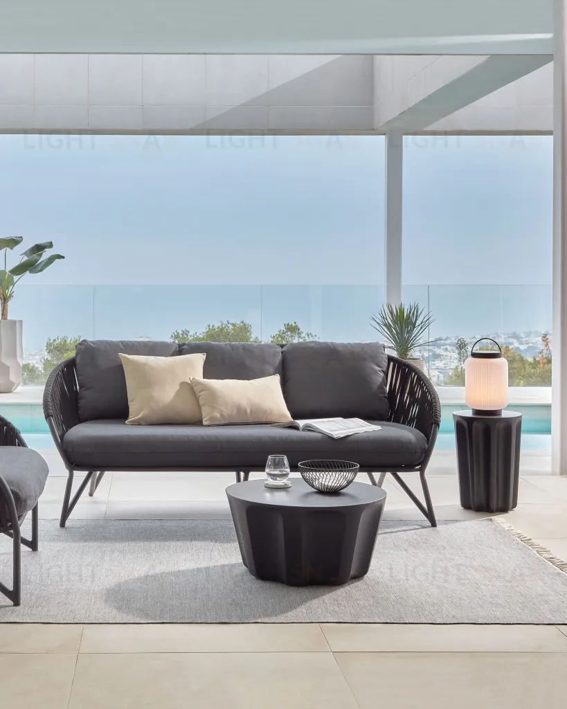 Веревочный 3-х местный диван Branzie 180 см черный 114609