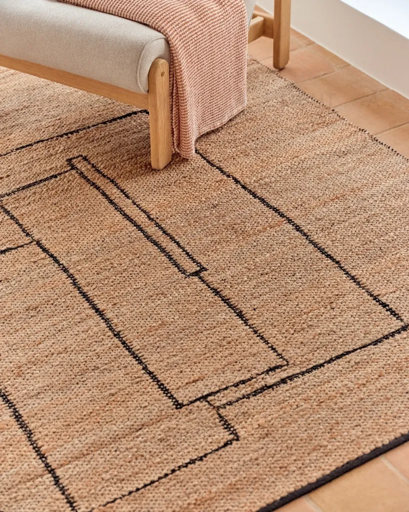 Ковер Velira из джута с графическим рисунком 160 x 230 см 262940