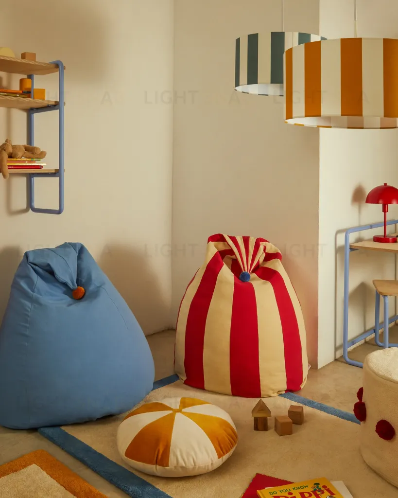 Odet Круглая подушка из 100% хлопка бело-горчичная 209233