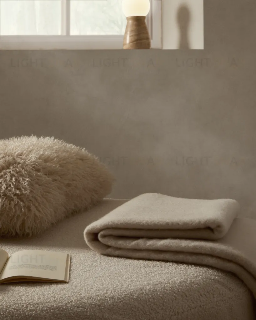 Hura Плед из шерсти цвета экрю с оборками 170 х 130 см 210326