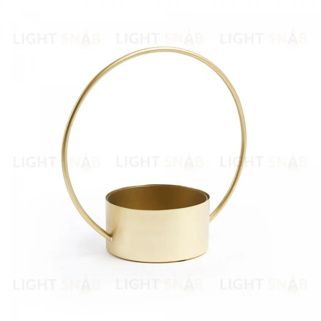 Цветочный горшок Even золотой металл 067445