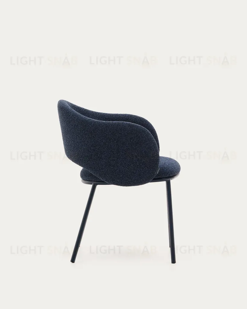 Стул Maina из плотной синей шенилловой ткани и стальными ножками с синей отделкой 209221