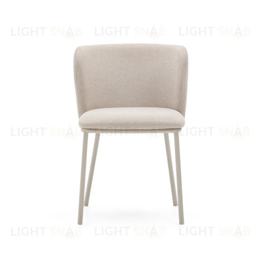 Стул Ciselia из бежевого шенилла и бежевой стали 206437