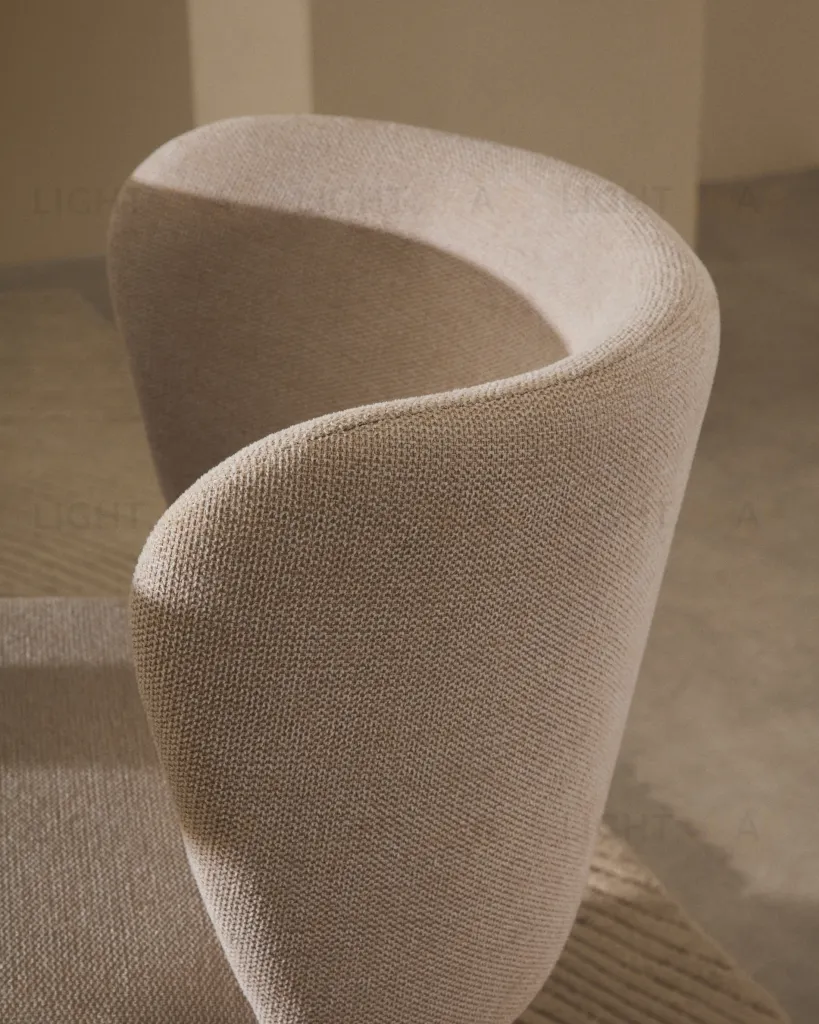 Стул Ciselia из бежевого шенилла и бежевой стали 206437