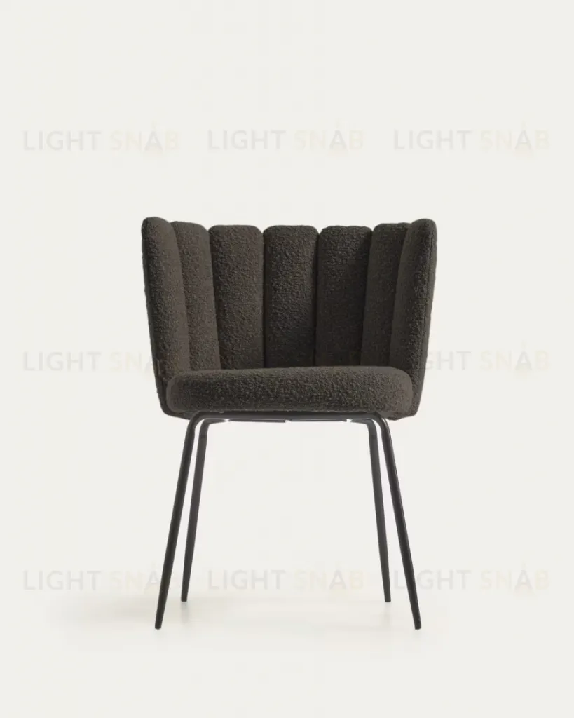 Стул Aniela из черной ткани букле и металла с черной отделкой 108105
