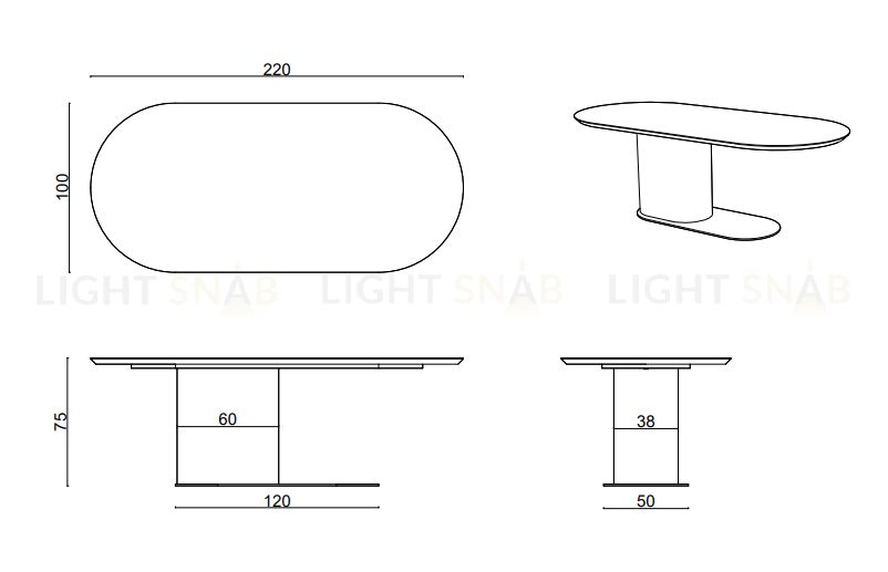 Обеденный стол Ocean Black Ocean Table