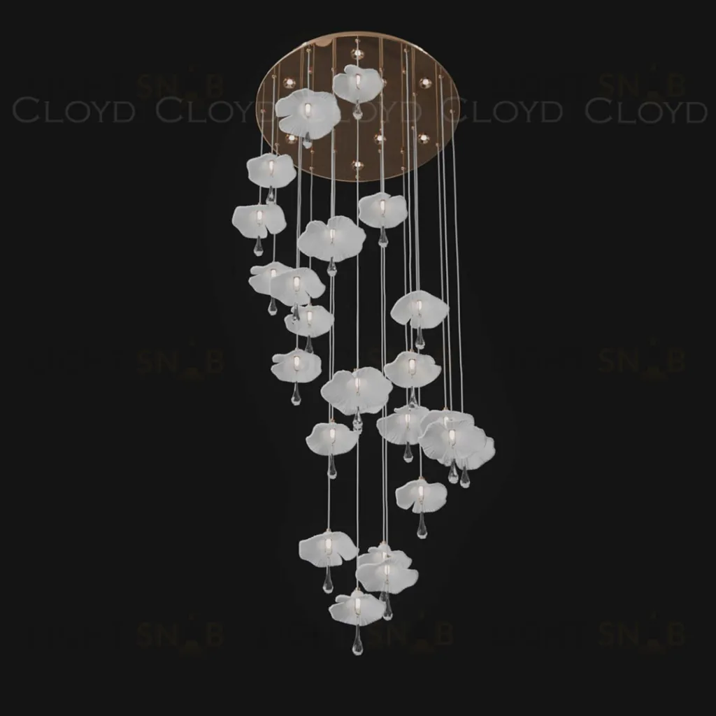  Люстра Cloyd SHANGRILA C33 / выс. 250 см - керамика - золото (арт.11335)  11335