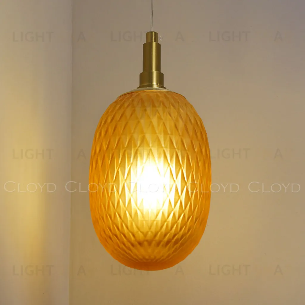  Подвесной светильник Cloyd ZAPFEN P1 / Ø13 см - латунь - оранжевое стекло (арт.11437)  11437