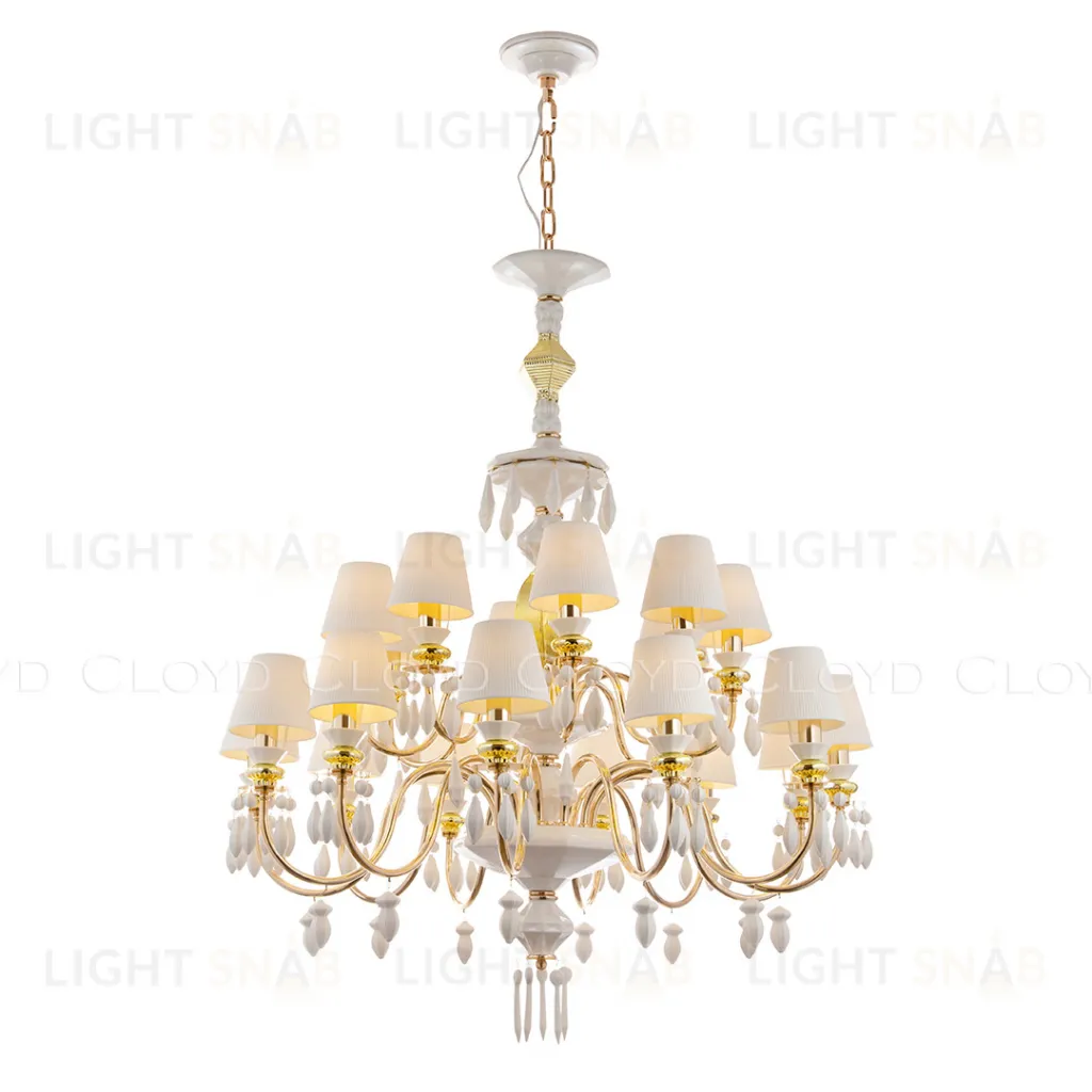  Люстра Cloyd LOTTIE-B C20 / Ø92 см- бел.-золотая керамика (арт.11400)  11400