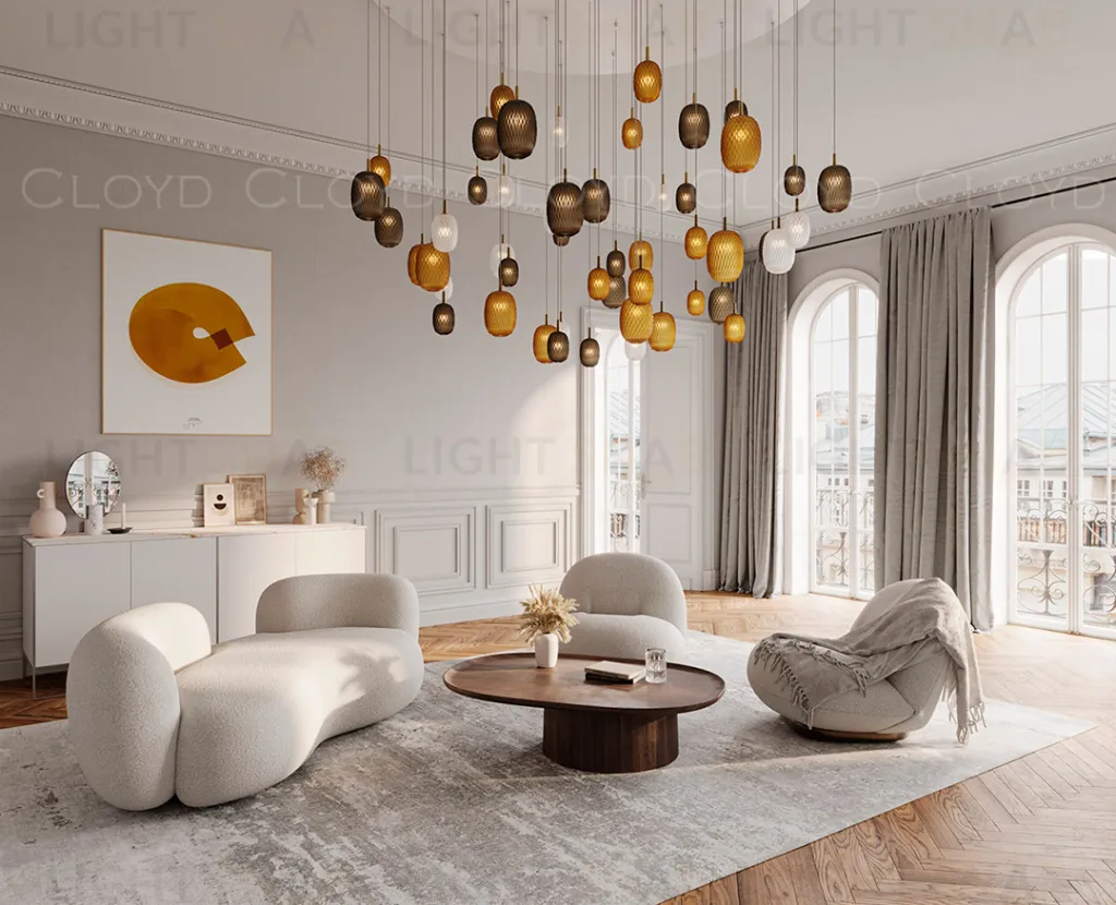  Подвесной светильник Cloyd ZAPFEN P1 / Ø13 см - латунь - оранжевое стекло (арт.11437)  11437