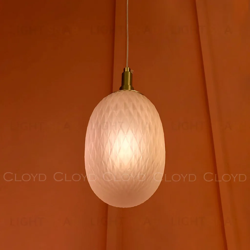  Подвесной светильник Cloyd ZAPFEN P1 / Ø13 см - латунь - розовое стекло (арт.11435)  11435