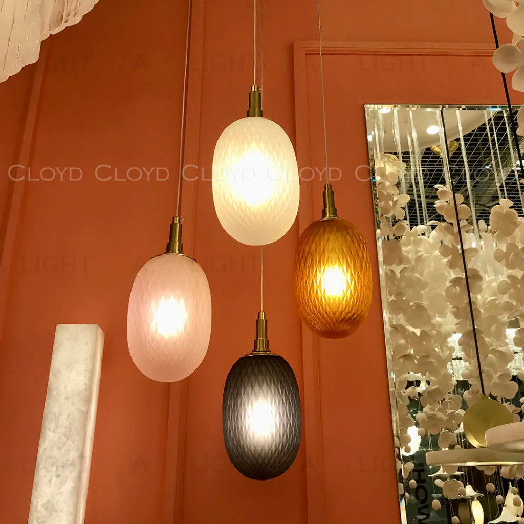  Подвесной светильник Cloyd ZAPFEN P1 / Ø13 см - латунь - розовое стекло (арт.11435)  11435