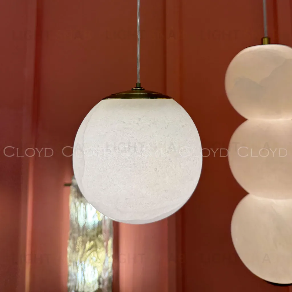  Подвесной светильник Cloyd ORIONIS P1 / выс. 12 см - алебастр - латунь (арт.12353)  12353