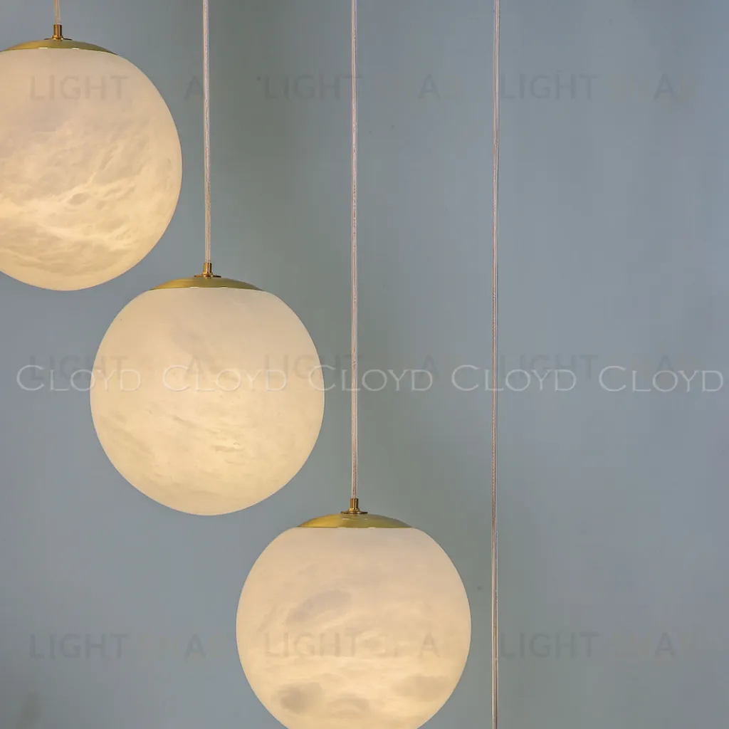  Подвесной светильник Cloyd ORIONIS P1 / выс. 12 см - алебастр - латунь (арт.12353)  12353