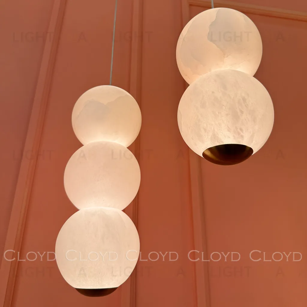  Подвесной светильник Cloyd ORIONIS P2 / выс. 26 см - алебастр - латунь (арт.12530)  12530