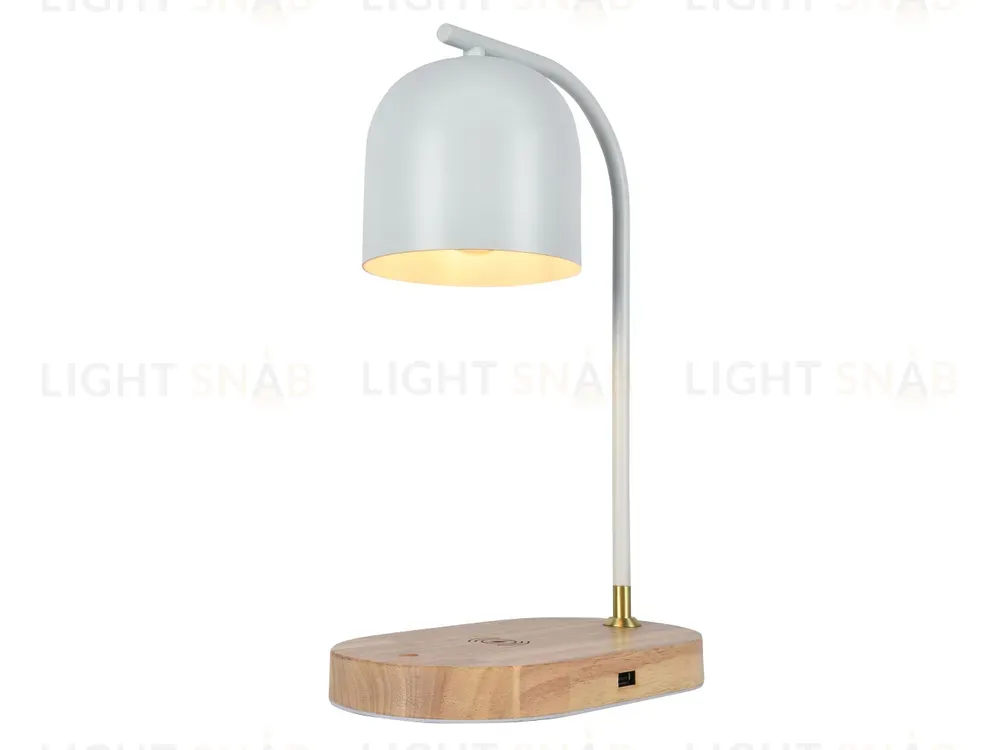 Настольная лампа белая E27 беспроводная зарядка 37см Zortes DESKLIGHT ZRS.1066.02 ZRS.1066.02