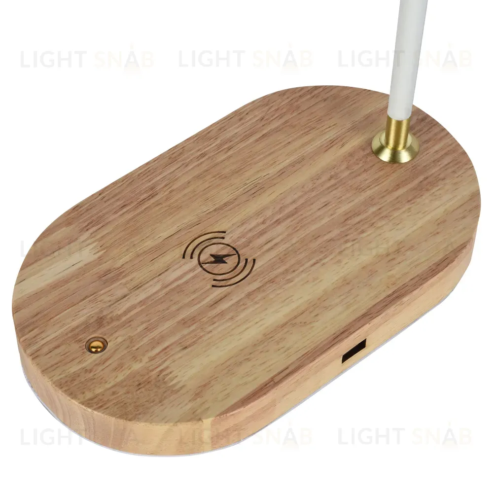 Настольная лампа белая E27 беспроводная зарядка 37см Zortes DESKLIGHT ZRS.1066.02 ZRS.1066.02