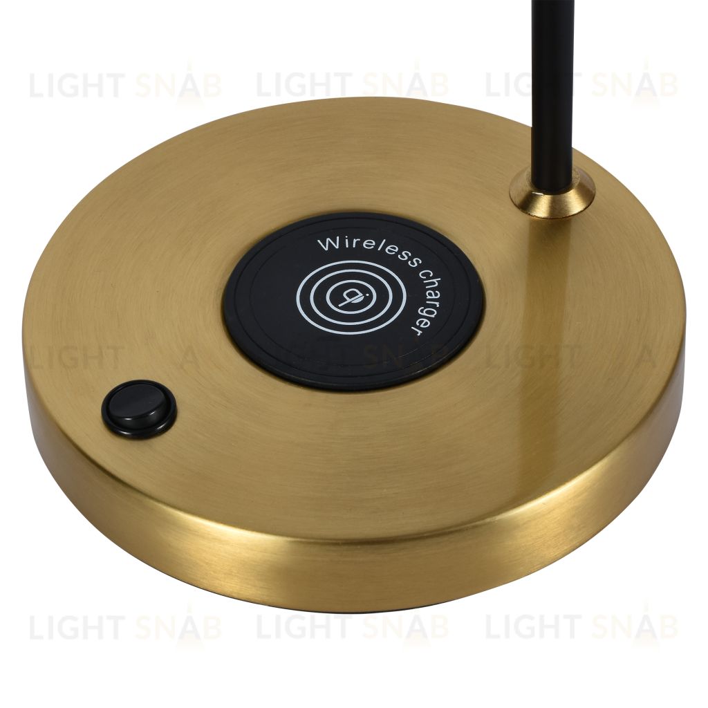 Настольная лампа латунь E27 беспроводная зарядка 55см Zortes DESKLIGHT ZRS.1066.03 ZRS.1066.03
