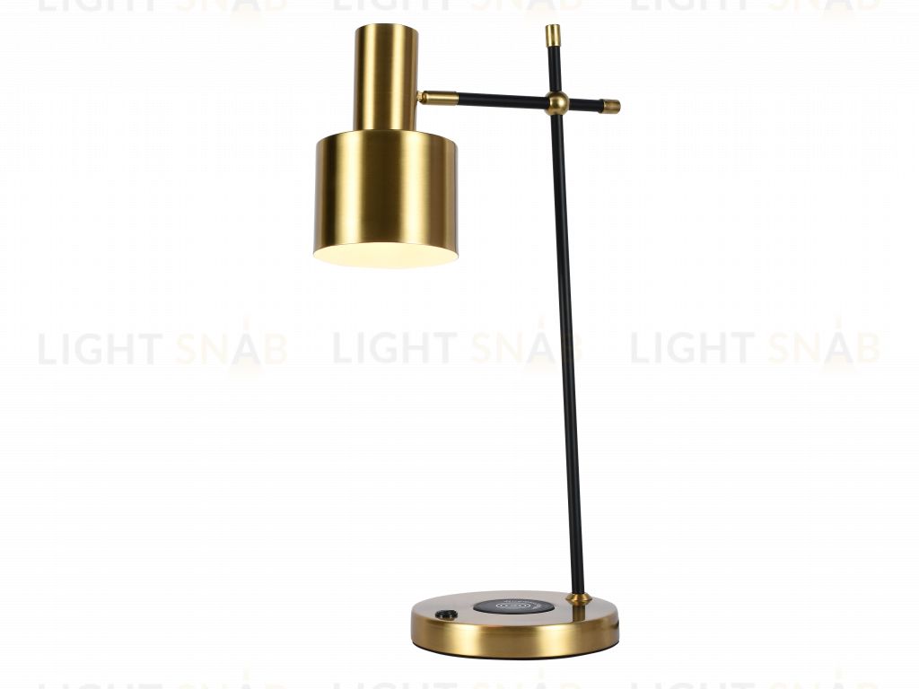 Настольная лампа латунь E27 беспроводная зарядка 55см Zortes DESKLIGHT ZRS.1066.03 ZRS.1066.03