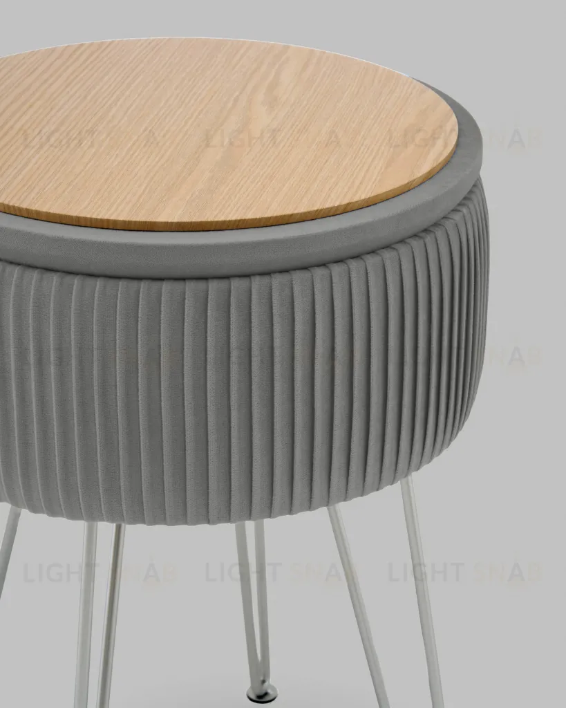 Пуф Астор серебристый серебряные ножки УТ000041380