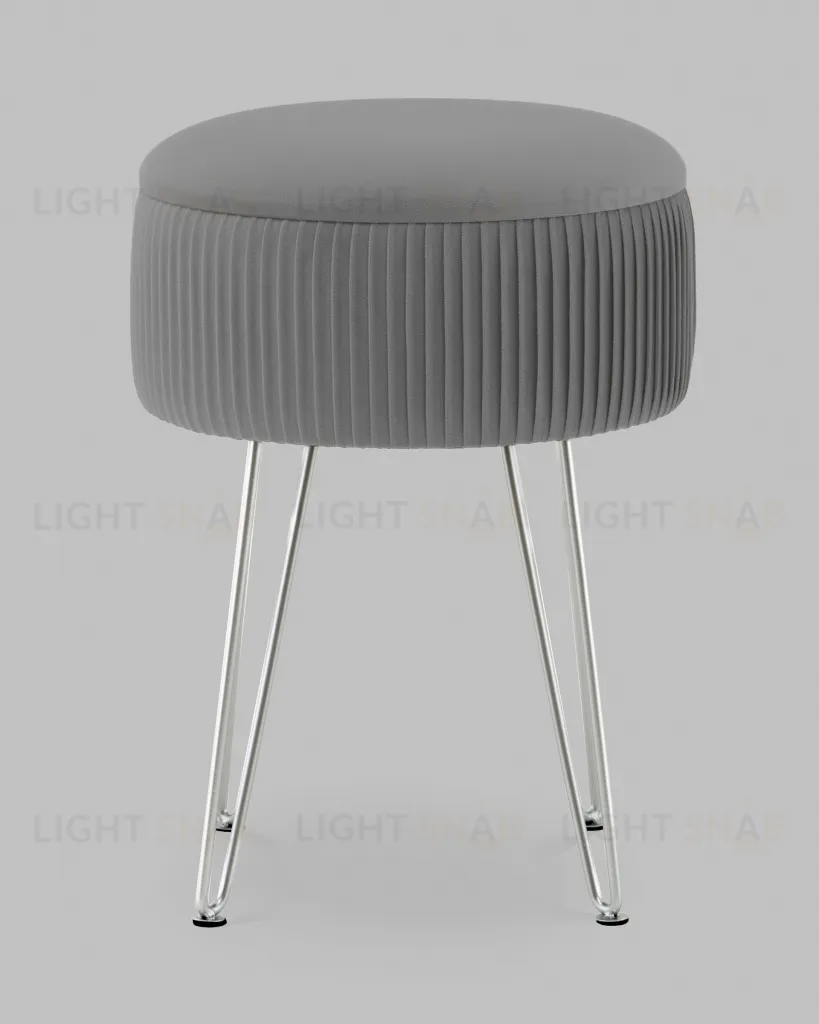 Пуф Астор серебристый серебряные ножки УТ000041380