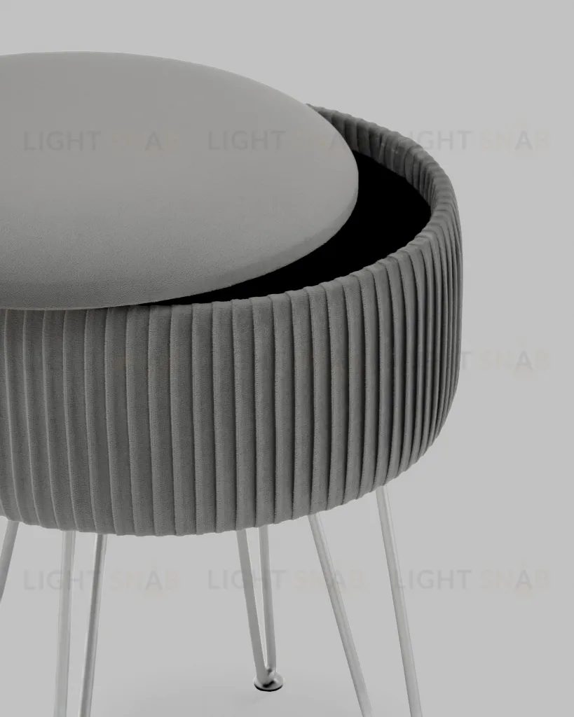 Пуф Астор серебристый серебряные ножки УТ000041380