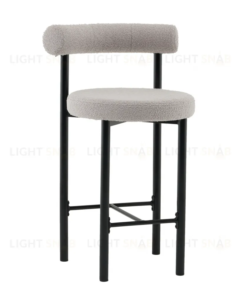 Стул полубарный Флорео букле светло-серый УТ000041332