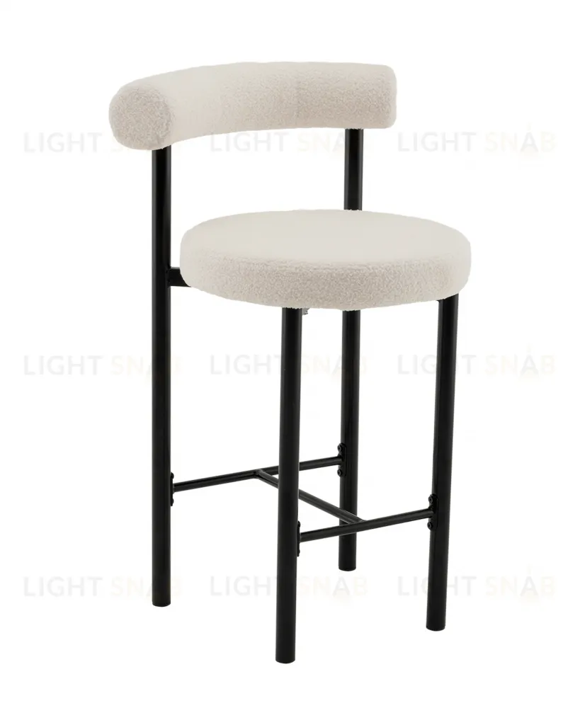 Стул полубарный Флорео букле молочный УТ000041334