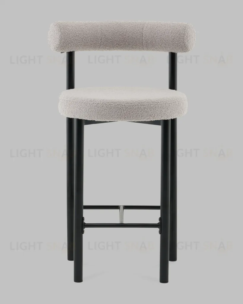 Стул полубарный Флорео букле светло-серый УТ000041332