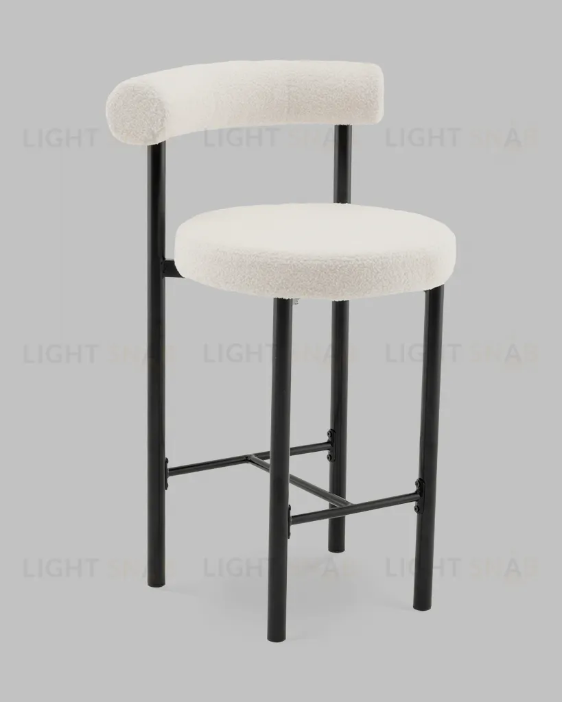 Стул полубарный Флорео букле молочный УТ000041334