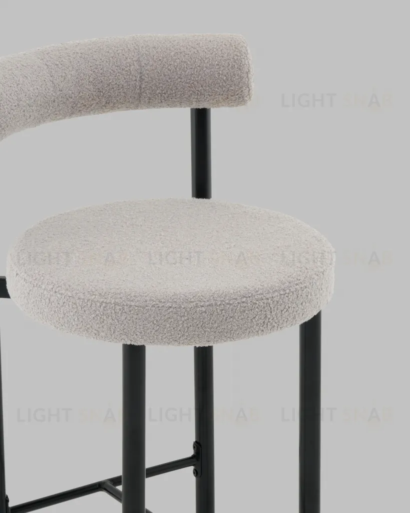 Стул полубарный Флорео букле светло-серый УТ000041332