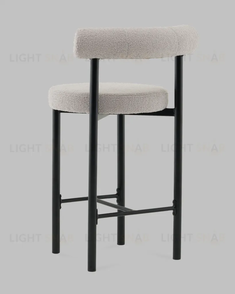 Стул полубарный Флорео букле светло-серый УТ000041332