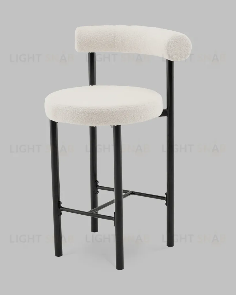 Стул полубарный Флорео букле молочный УТ000041334