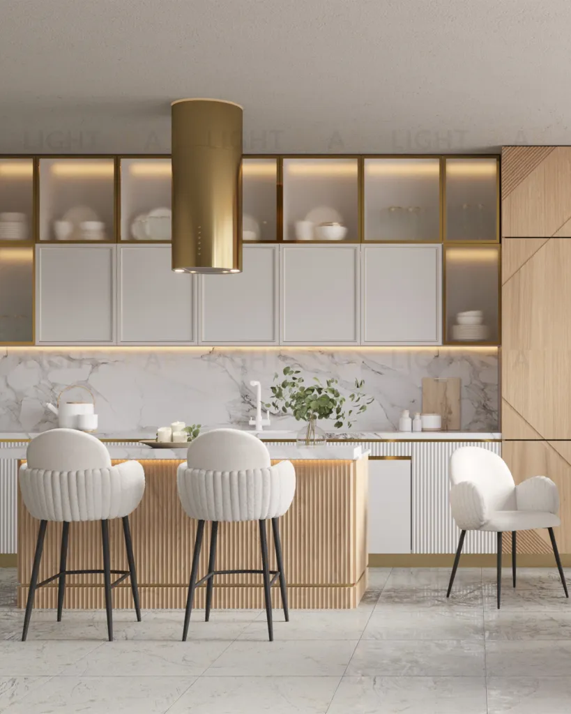 Стул полубарный Wave Stripes букле белый УТ000039363