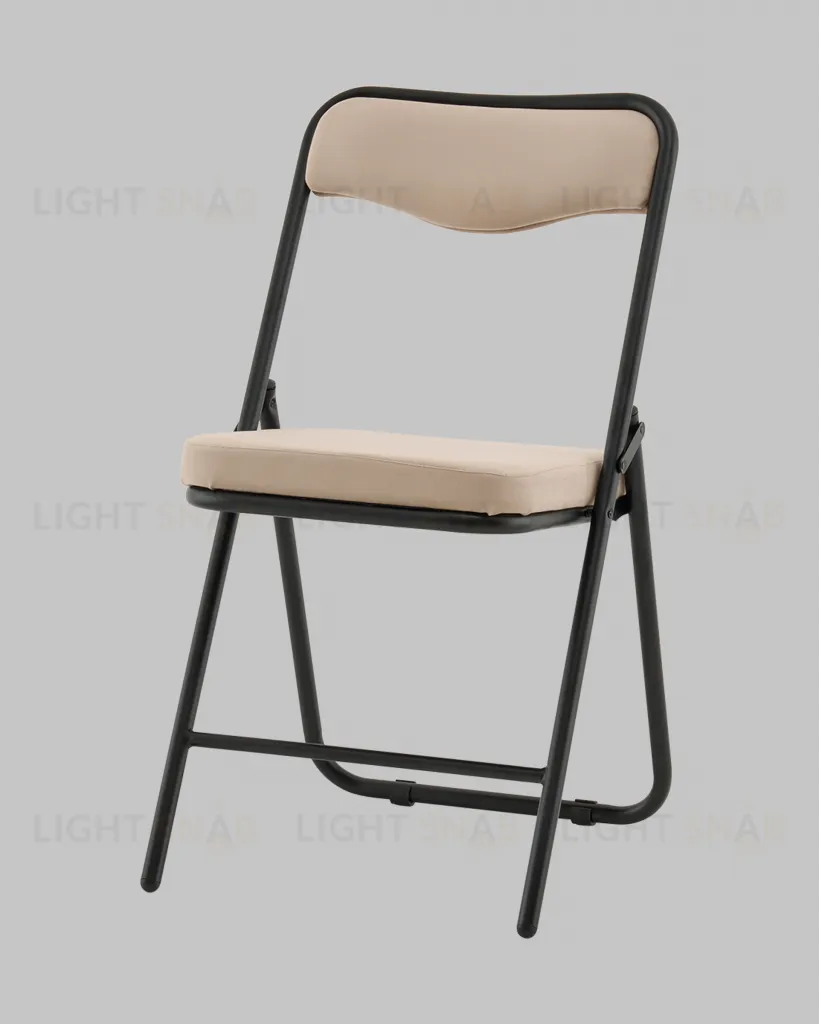 Стул складной Джонни велюр велютто бежевый каркас черный матовый УТ000041388