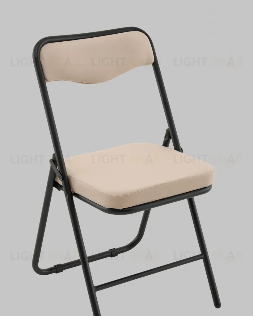Стул складной Джонни велюр велютто бежевый каркас черный матовый УТ000041388