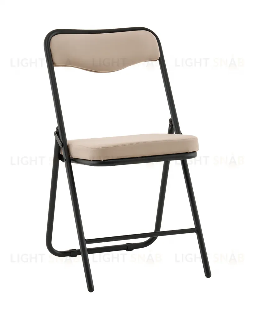 Стул складной Джонни велюр велютто бежевый каркас черный матовый УТ000041388