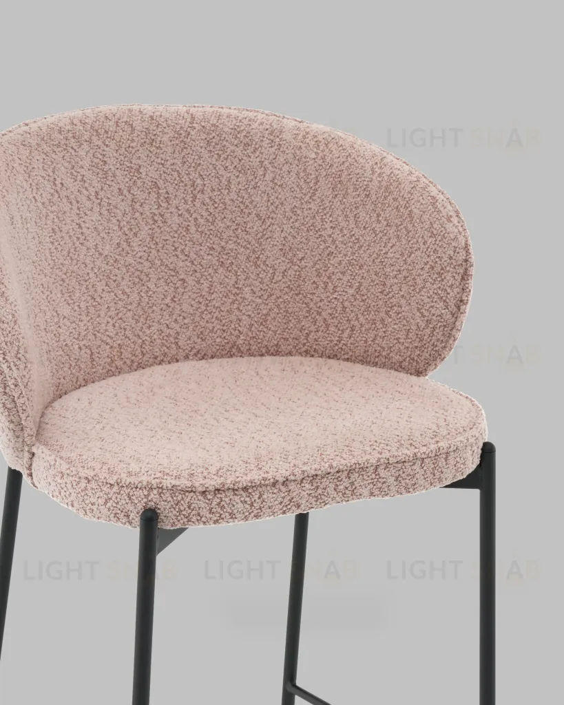 Стул полубарный Тисдейл букле розово-персиковый УТ000041694